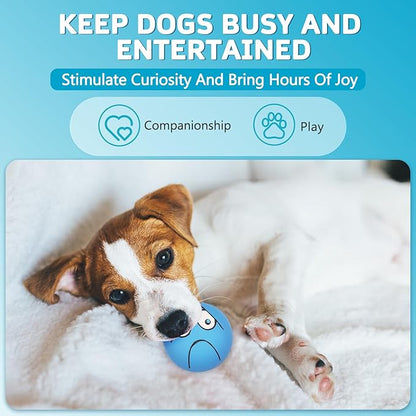 HDSX 4 Pack 2.8" Smiley Face Squeaky Dog Toys Soft Dog Balls Latex Rubber Squeak Dog Toys for Small Medium Puppy Pet Dogs (Flat Ball)