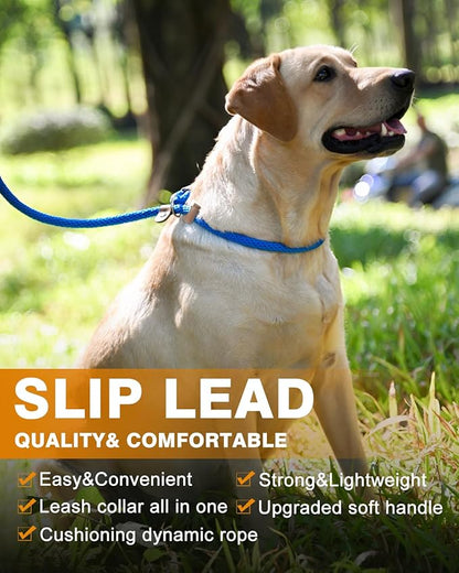 lynxking Dog Leash Slip Lead 5 6 8 FT Dog Training Leash Strong Heavy Duty Braided No Pull Training Lead Leashes for Small Medium Large Dogs