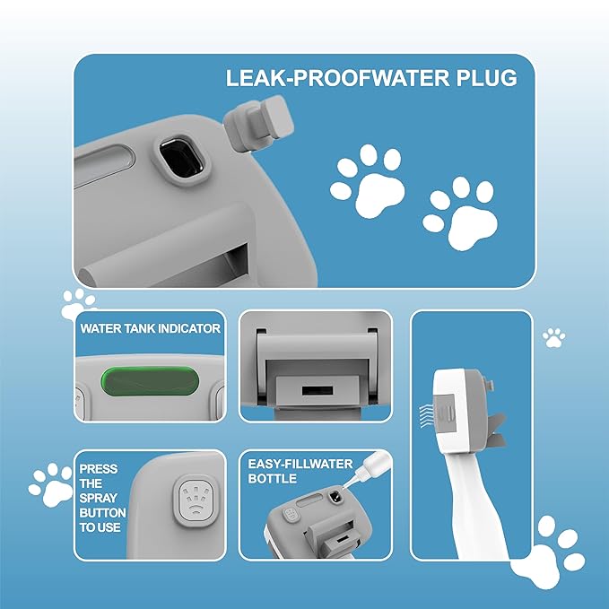 Pawimood Pet Steam Brush for Dogs & Cats, 3-in-1 Steam Grooming Brush for Shedding & Hair Removal - Self Cleaning Spray Comb with Mist for Long Haired Pets - Includes Pet Essence