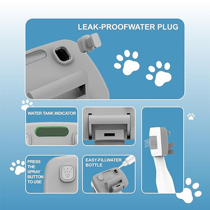 Pawimood Pet Steam Brush for Dogs & Cats, 3-in-1 Steam Grooming Brush for Shedding & Hair Removal - Self Cleaning Spray Comb with Mist for Long Haired Pets - Includes Pet Essence