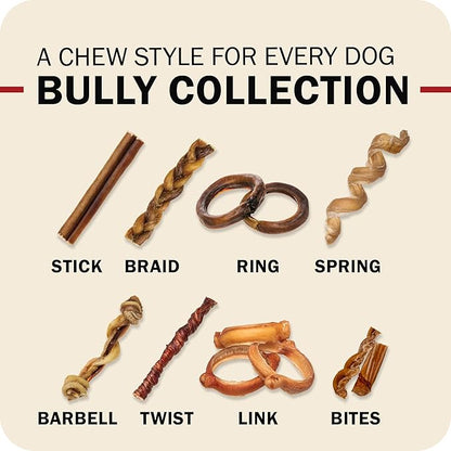 Redbarn Pet Products 7" Braided Bully Sticks for Dogs - Natural, Grain-Free, Highly Palatable, Long-Lasting Dental Chews Sourced from Free-Range, Grass-Fed Cattle, 3-Count, Pack of 12