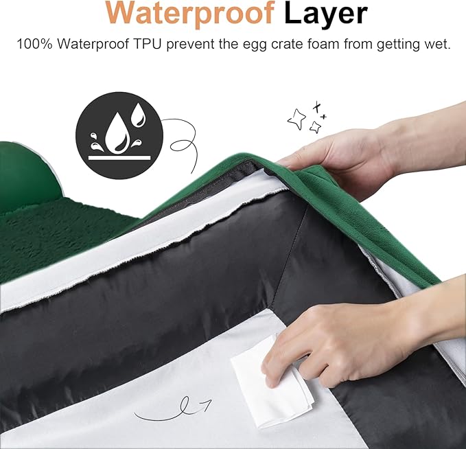 Small Dog Bed Orthopedic Washable: Beds Bolster Small Sized Dogs Bed Egg Crate Foam Couch Sofa Waterproof with Removable Cover - Emerald