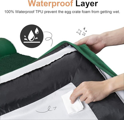 Medium Large Dog Bed Orthopedic Washable: Beds Bolster Medium Large Sized Dog Bed Egg Crate Foam Couch Sofa Waterproof with Removable Cover - Emerald