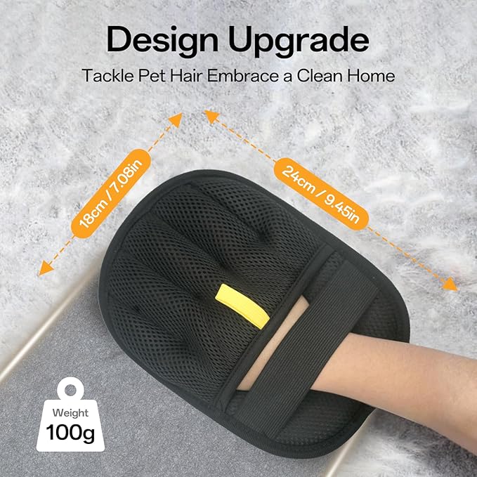 Reusable Pet Hair Removal Glove for Dogs & Cats, Electrostatic Pet Hair Gloves, Pet Hair Remover Tool for Furniture, Carpets, Sofas and Beds(2pcs)