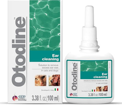 Otodine Dog Ear Cleaner Solution - Veterinary Formula for Itchy Ears, Head Shaking & Scratching - Tris-EDTA Flush for Wax, Debris & Odor - Gentle & Safe for Cats & Puppies - 100ml