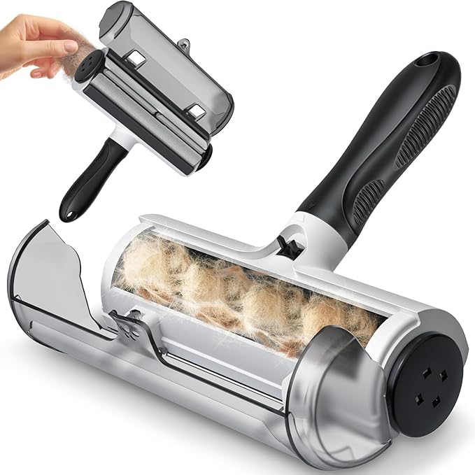 Belife Pet Hair Remover Roller Reusable Lint Roller for Dog and Cat Hair, Multi-Surface Pet Hair Removal Tool for Couch, Furniture, Carpet, Clothes, Bedding (Black)
