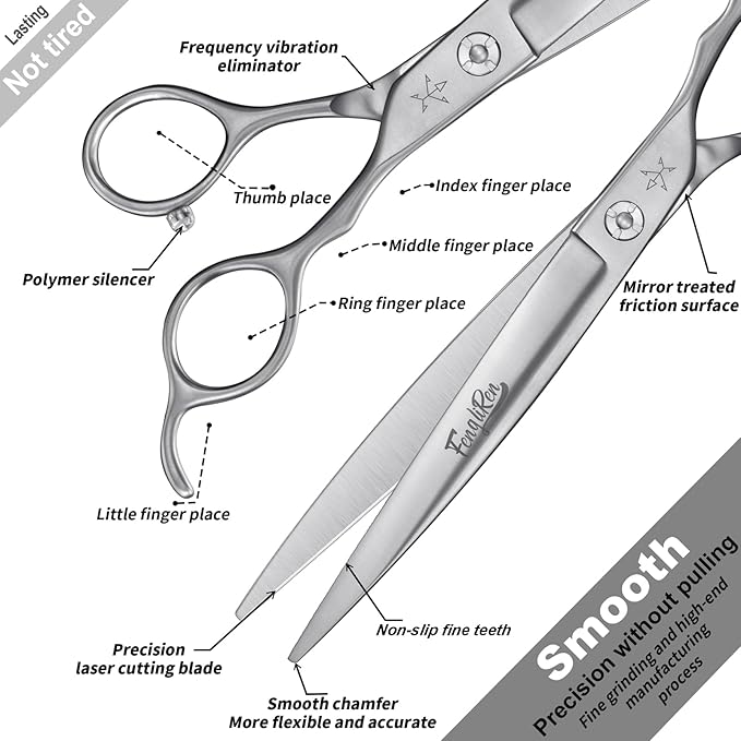 High-end Professional Dog Grooming Scissors Pet Grooming Shears 7.5 Inches Extremely Very Sharp Made Of Stainless Steel Alloy By Hand For Dog Cat Groomer