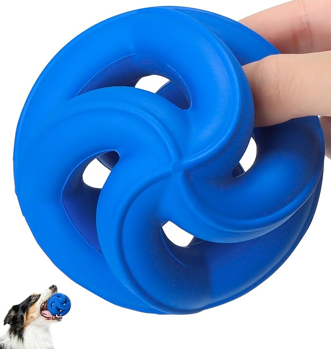 Indestructible Dog Toys,Dog Toys for Aggressive Chewers -Durable & Non-Toxic Natural Rubber,Dog Chew Toys,Dishwasher Safe, Interactive Dog Chew Toys for Small Medium Large Breed Dogs,Navy