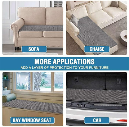 H.VERSAILTEX Plush Chenille Couch Cover for 3 Cushion Couch Anti Slip Washable Sofa Slipcovers Soft and Durable Furniture Protector for Dogs Cats Kids (27.5" x 82", Gray)