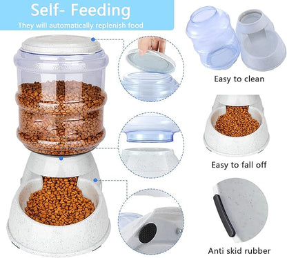 cucurbita Automatic Dog Feeders, Dog Feeder Dispenser for Large Dogs, 3 Gallon Gravity Automatic Dog Cat Feeder Station, Dry Food Storage Container Bowl for Adult Dogs