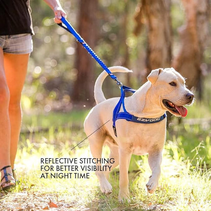 EzyDog Quick Fit Dog Harness – No Pull Harness for Training, Everyday Walking, and Easy Control - Adjustable Fit, Reflective, and Padded (Large, Purple)
