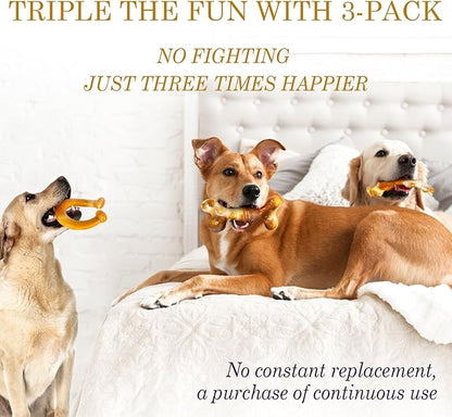 Frienhund Heavy Duty Chew Toys 3 Pack for Aggressive Chewers - Dog Toys for Large Dogs, Teeth Cleaning & Boredom Relief, Long-Lasting Mental Stimulation Puppy Chews