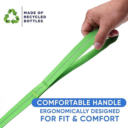 Pawtitas Green Dog Leash 6 ft XS/S Reflective Durable Lightweight Recycled Lead for Small Dogs and Puppies