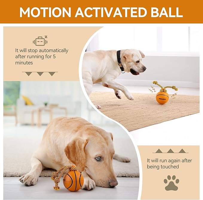 ALL FOR PAWS Interactive Dog Ball Toys, Moving Dog Ball Toy for Boredom, Puppy Enrichment Toy for Mental Stimulation Motion Activated Spinning Balls for Small Medium Large Dogs, USB Rechargeable