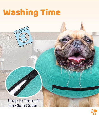 Supet Inflatable Dog Cone Collar for After Surgery Donut, Soft Dog Cones for Small Medium Large Dogs Pets, E Collar Pet Neck Donut Collar Alternative After Surgery
