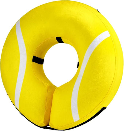 BENCMATE Inflatable Dog Cone Collar Alternative, Soft Dog Cone for Small Medium Large Dogs and Cats, Neck Recovery ECollar Donut Collar After Surgery (XLarge, Tennis)