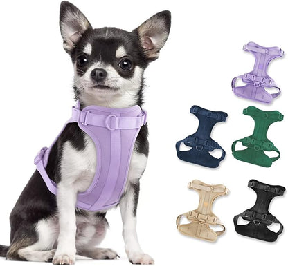No Pull Lightweight Dog Harness: Adjustable Durable Breathable Mesh Pet Vest Harness with Soft & Comfortable Cushion, for Small Medium Large Dogs (Lilac, XS)
