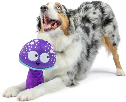 Huxley & Kent for Dogs | Mellow Mushroom (Large) | Funny Dog Toy | Power Plush Dog Toy with Squeaker | Dog Gift | Fun, Durable | H&K Squeaky Dog Toy