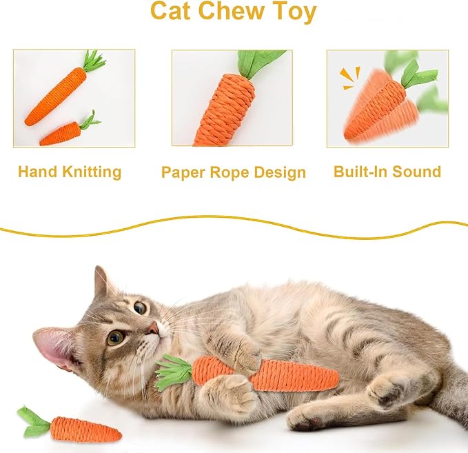 LNOVANT 6-Pack Interactive Cat Toys for Indoor Cats, Catnip Toys, Includes Silvervine Sticks for Kitten Teething and Dental Play - Fun Cat