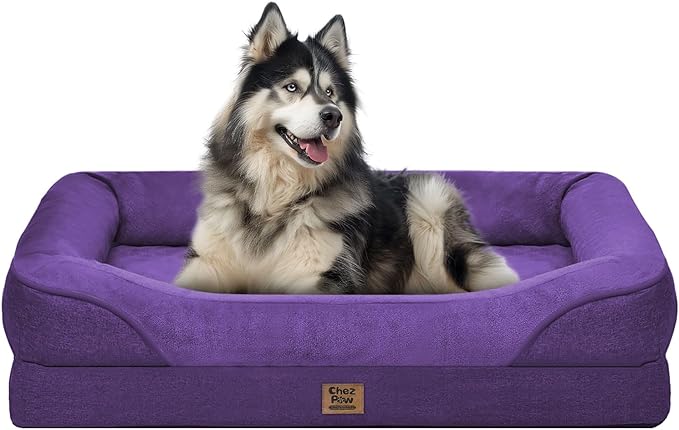 Washable Orthopedic Large Dog Bed - XXL Washable Memory Foam with Removable Cover Waterproof Bolster for Extra Large Size Dogs Pet,42x30