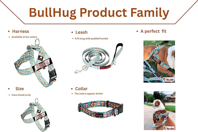 BULLHUG Adjustable Dog Harness – No Pull, No Choke – for English Bulldogs, French Bulldogs, Pugs & Broad-Chested Breeds – Easy, Safe Walks (Army, Medium)