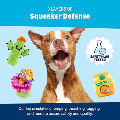 Barkbox BARK Consuela The Cactus Pop – 2-in-1 Summer Plush Dog Toy with Squeaker & Crinkle Layers – Interactive Ice-Cream-Themed Dog Toy for Puppies & Large Dogs