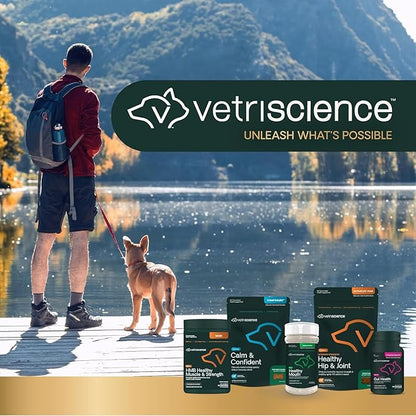 VetriScience Calm & Confident Chews, Composure Clinically Tested Calming and Anxiety Supplement for Dogs, Reduce Stress and Fear, Ideal for Thunderstorms, Fireworks and Travel, Chicken, 120 Count