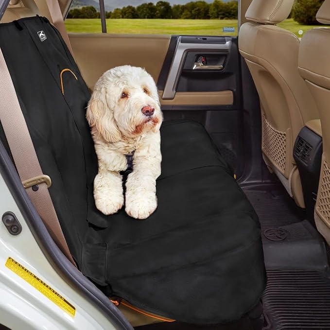 Kurgo Rover Bench Dog Seat Cover, Car Bench Seat Covers for Pets, Dog Back Seat Cover Protector, Water Resistant, Contains Seat Anchors, Scratch Proof, 55" Wide