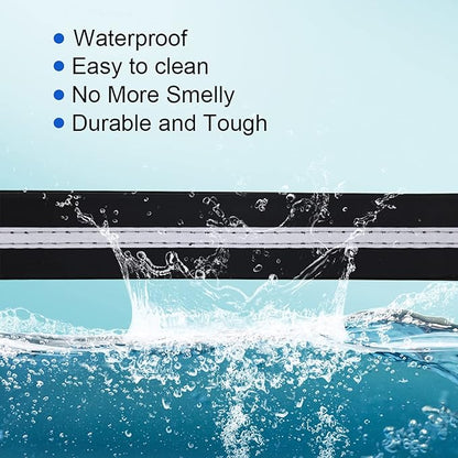 NIMBLE Dog Collar Waterproof Pet Collars Anti-Odor Durable Adjustable PVC & Polyester Soft with Reflective Cloth Stripe Basic Dog Collars S/M/L Sizes (Large (15.35”-24.8”inches), Black)