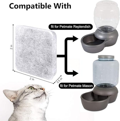 MyfatBOSS Dog Water Filter Replacement, Dog Water Bowl Filter, Pet Water Filter Compatible with Petmate Replendish Mason Automatic Gravity Waterer Bowls for Cats and Dogs, 6 Pack