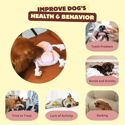 Pawfoo Lab Squeaky Dog Toys, Durable Tug of War Chew Toys for Small, Medium and Large Dogs, Interactive Puppy Toy for Teeth Cleaning, Birthday Gift - Couch