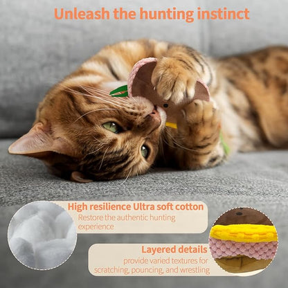 YWAOOH Cat Toys - Hot Dog, Fun Kick and Toss Catnip Toy with Crinkle Sound, Includes Catnip & Silvervine Powder (5g+5g) + 5 Reusable Pouches, Gift for Indoor Cats