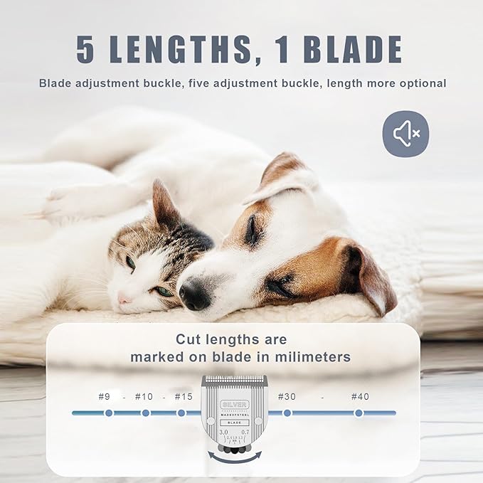 5 in 1 Replacement Blades Compatible with Wahl Bravura Clipper Chromado，Creativa，Figura Dog Clippers for Dogs Grooming (5in1/1Pack)