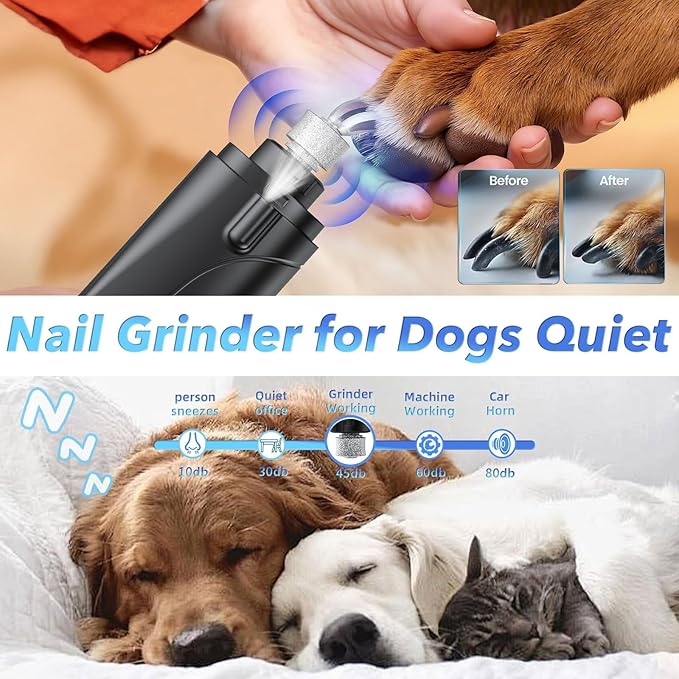 CATPICK 2-in-1 Cat Nail Clippers & Dog Nail Clippers Trimmers for Large Medium Small Dogs Cats Claw Trimmer Quick Sensor and Safety Guard USB Rechargeable with 2 LED Lights Dogs Nail Trimmer