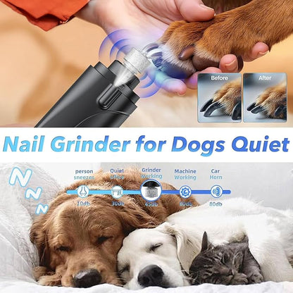 CATPICK 2-in-1 Cat Nail Clippers & Dog Nail Clippers Trimmers for Large Medium Small Dogs Cats Claw Trimmer Quick Sensor and Safety Guard USB Rechargeable with 2 LED Lights Dogs Nail Trimmer