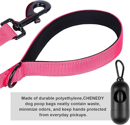 Dog Leash, Short Dog Leash, Leashes for Large Breed Dogs,Traffic Padded Handle- Reflective Training Lead, Perfect for Medium to Large Dogs(12 Inch, Pink)
