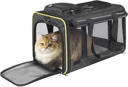 GAPZER Cat Carriers for Large Cats 20 lbs+ Soft Pet Carrier for Small Dog/Durable 2 Kitty Travel Bag/Medium Big Cats Puppy 15 Pounds/Softside Cat Carrier Large