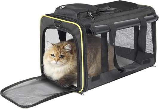 GAPZER Cat Carriers for Large Cats 20 lbs+ Soft Pet Carrier for Small Dog/Durable 2 Kitty Travel Bag/Medium Big Cats Puppy 15 Pounds/Softside Cat Carrier Large