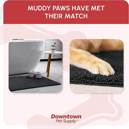 My Doggy Place Dog Mud Mat, 96" x 24" Charcoal – Thick Microfiber Entry Rug for Snow, Mud & Salt – Absorbent, Quick-Dry, Washer-Safe & Non-Slip, XX-Large