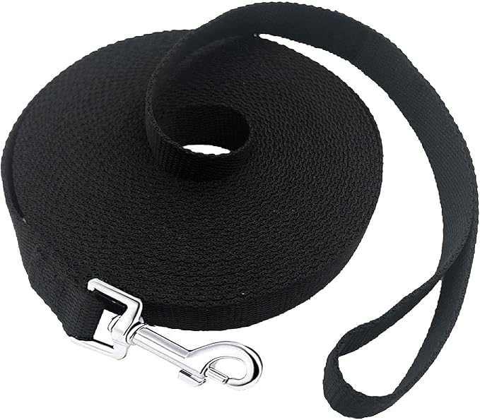 PETGOGO 15ft 20ft 30ft 40ft 50ft Long Dog/Puppy Lead Obedience Recall Training Dog Leashes for Small Medium Dogs Camping, Training, Play, or Backyard (40 FT, Black)