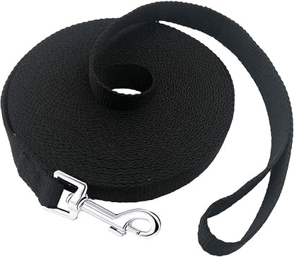 PETGOGO 15ft 20ft 30ft 40ft 50ft Long Dog/Puppy Lead Obedience Recall Training Dog Leashes for Small Medium Dogs Camping, Training, Play, or Backyard (40 FT, Black)