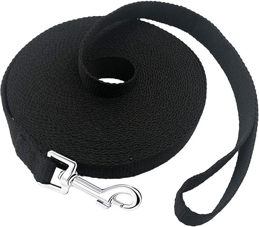 PETGOGO 15ft 20ft 30ft 40ft 50ft Long Dog/Puppy Lead Obedience Recall Training Dog Leashes for Small Medium Dogs Camping, Training, Play, or Backyard (40 FT, Black)