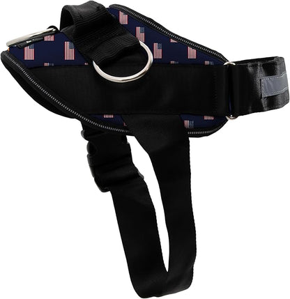 ShawnCo Essential Dog Harness, No-Pull Pet Vest with 3 Leash Clips, No Choke, Reflective, Adjustable and Padded, for Easy Walking and Training for Small, Medium and Large Dogs (USA Flag,S)