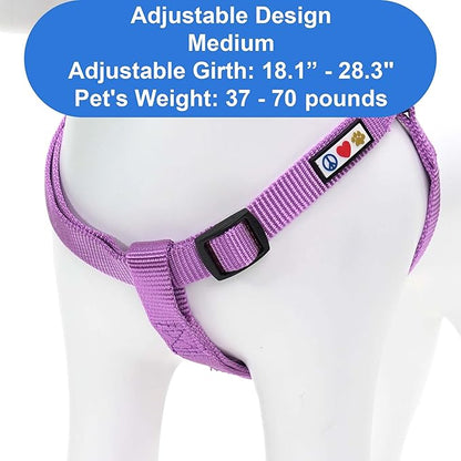Pawtitas Solid Step-in Dog Harness – Adjustable No-Pull Vest for Puppies to Seniors, Safe & Comfortable M Orchid