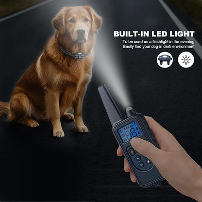Heaflex Electronic Dog Collar with Remote, 2600ft Waterproof Dog Training Collar for Smal Medium Large Dogs, Beep, Vibration, Shock (1-99) Modes, LED Light, for 5-120Lbs Dogs