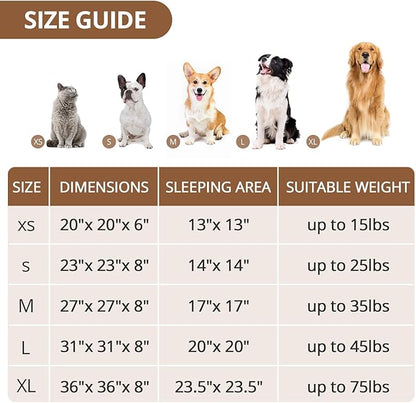 JOLLYVOGUE Calming Dog Bed Large Size Dog, Anti-Anxiety Donut Large Pet Bed, 36 inches Fluffy Faux Fur Round Cat Bed, Fits up to 75 lbs Pets (Rainbow)