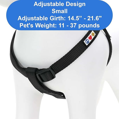 Pawtitas Solid Step-in Dog Harness – Adjustable No-Pull Vest for Puppies to Seniors, Safe & Comfortable S Black