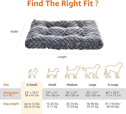 Amazon Basics Cat and Dog Bed and Crate Pad, Machine Washable, Indoor, 23 x 18 x 2.5 inches, Gray
