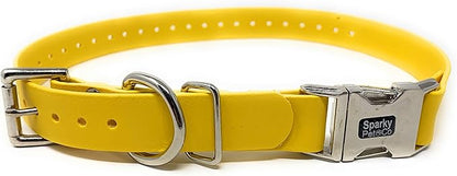 Sparky Pet Co - Apollo ECollar Replacement Strap - Dog Collar - Waterproof Biothane - Adjustable - Double Buckle - Quick Snap Metal Clasp - for Invisible Fence Systems - 1" x 30"(Yellow)