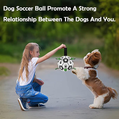 Domchan Dog Soccer Ball, Interactive Toys for Tug of War, Puppy Birthday Gifts, Tug Toy, Water Toy, World Cup Durable Balls for Small & Medium Size (6 inch)